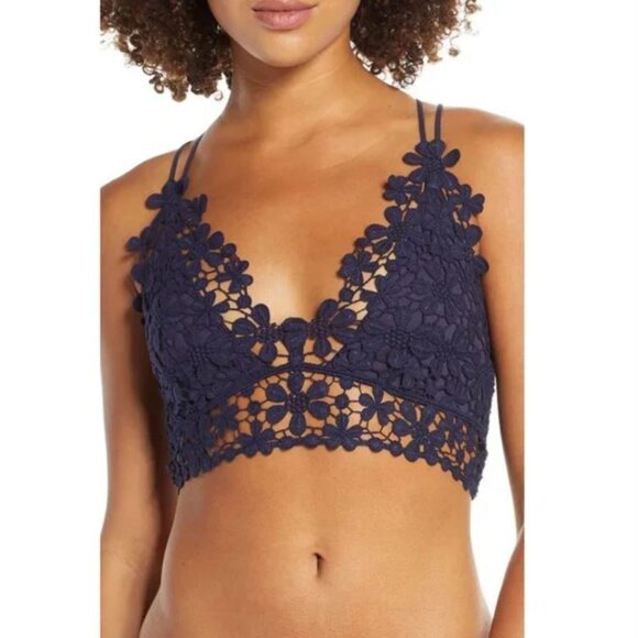 NWT Intimately Free People | Miss Dazie Navy Blue Crochet Lace Bralette | Small - Picture 1 of 12